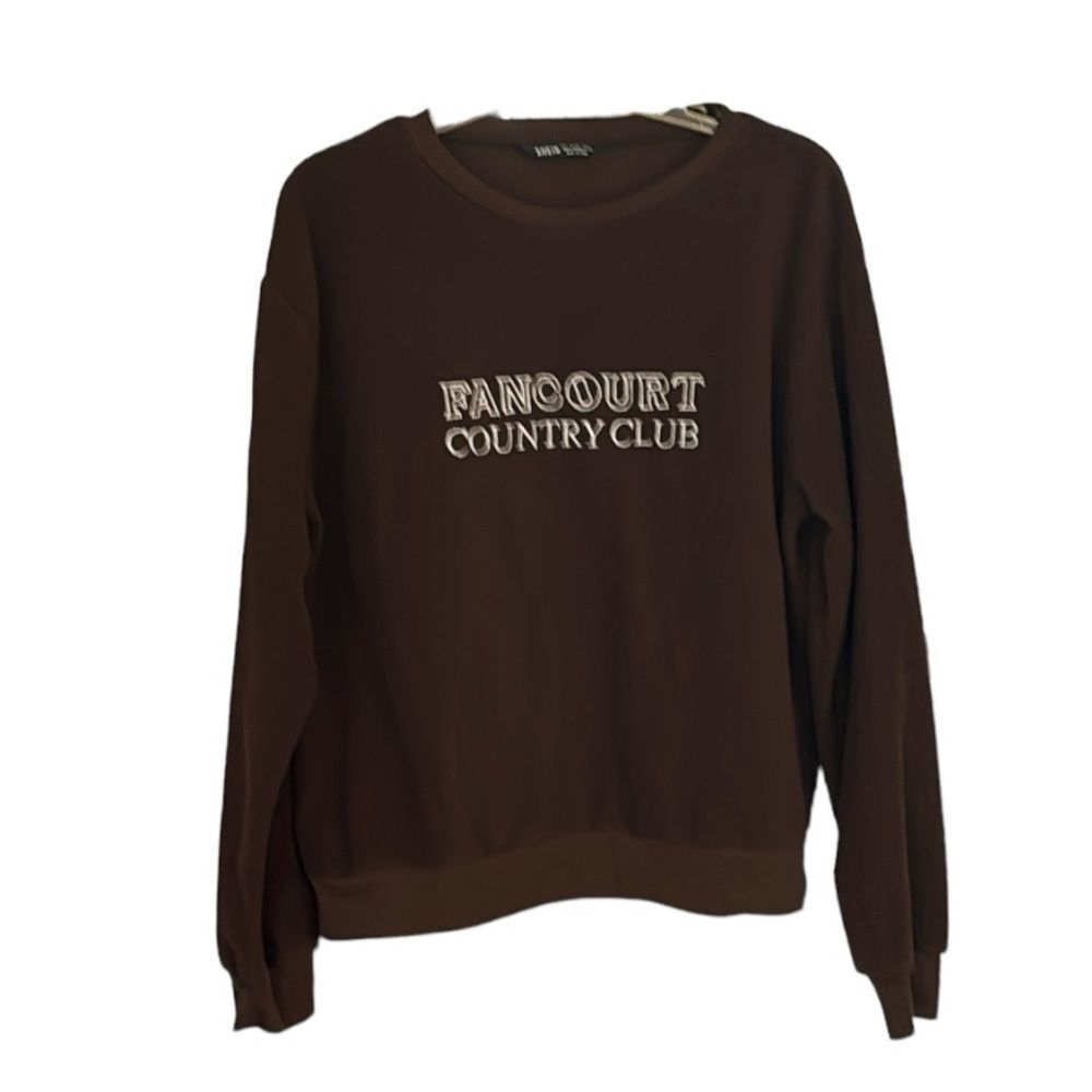 SHEIN | Country Club Brown Fleece Women’s Pullover Sweatshirt Size L